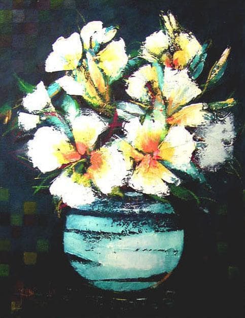 油絵 菅家令子 絵 絵画 インテリア uF6-063604 花