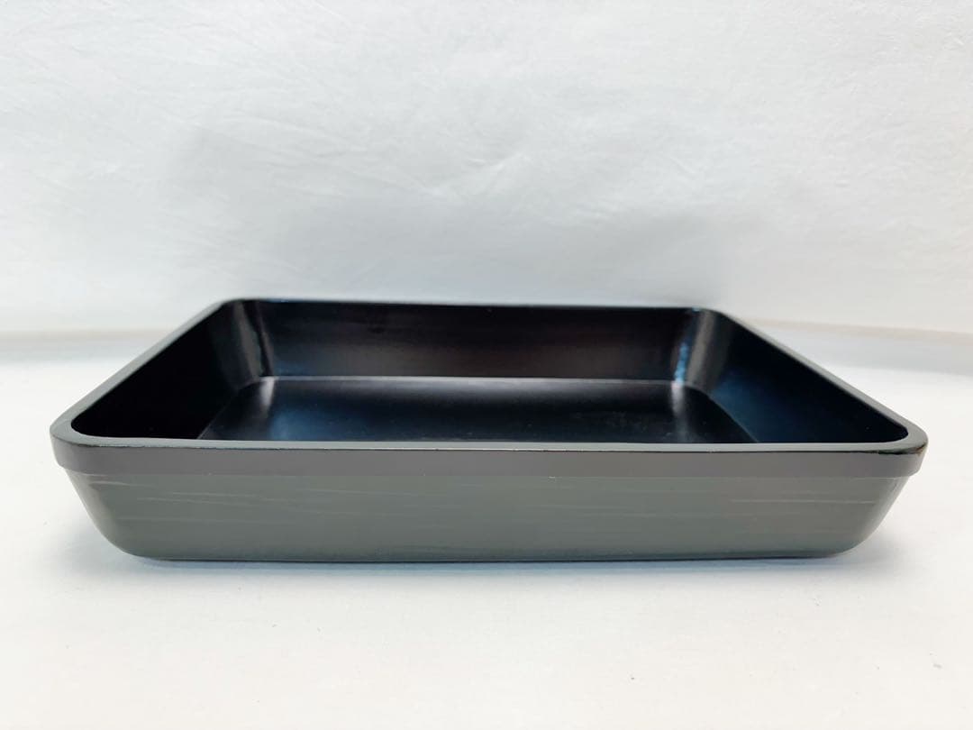 未使用 茶道具 祥斎作 木製 青漆舟形 莨盆 裏印有 煙草盆 喫煙具 木工芸共箱