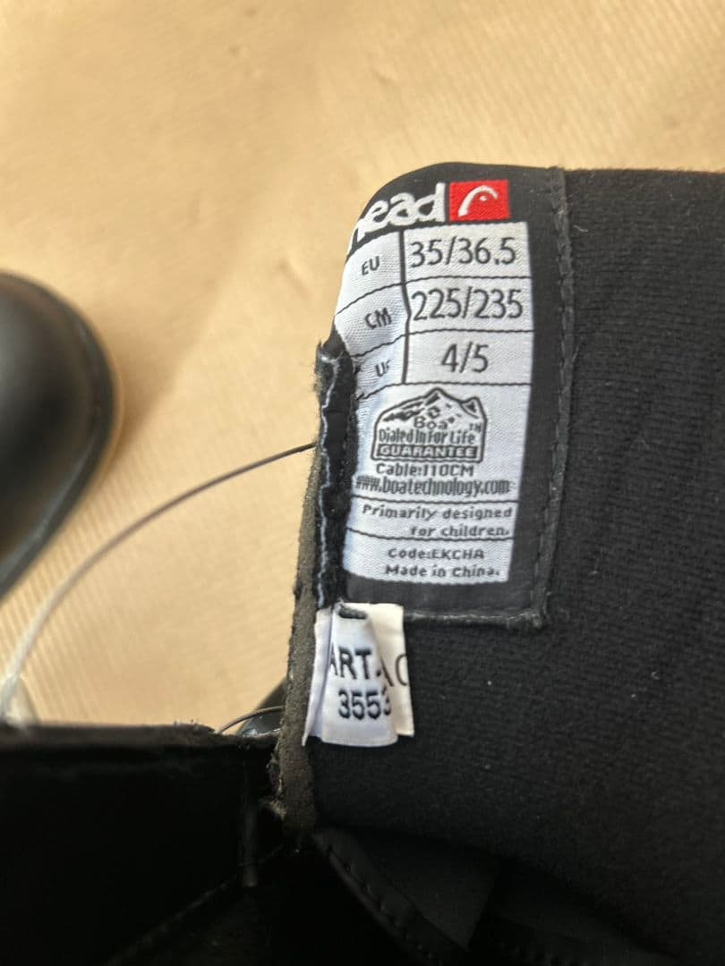 head JR スノーボードブーツ 黒 子ども用　箱付き‼️