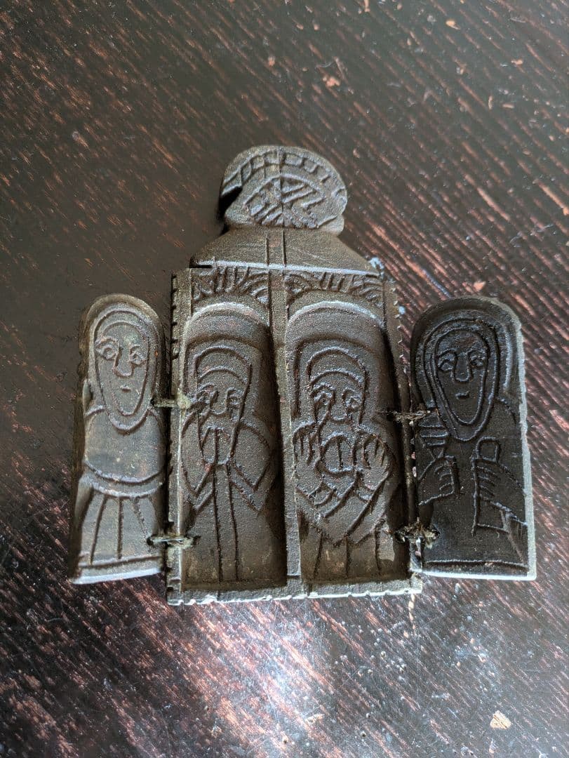 エチオピア正教　イコン　6面 宗教画　キリスト教　石彫刻