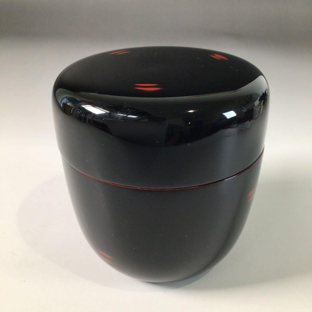 Ｓ９６　棗　『秀峰作』『黒漆塗』『中棗』　共箱　茶道具