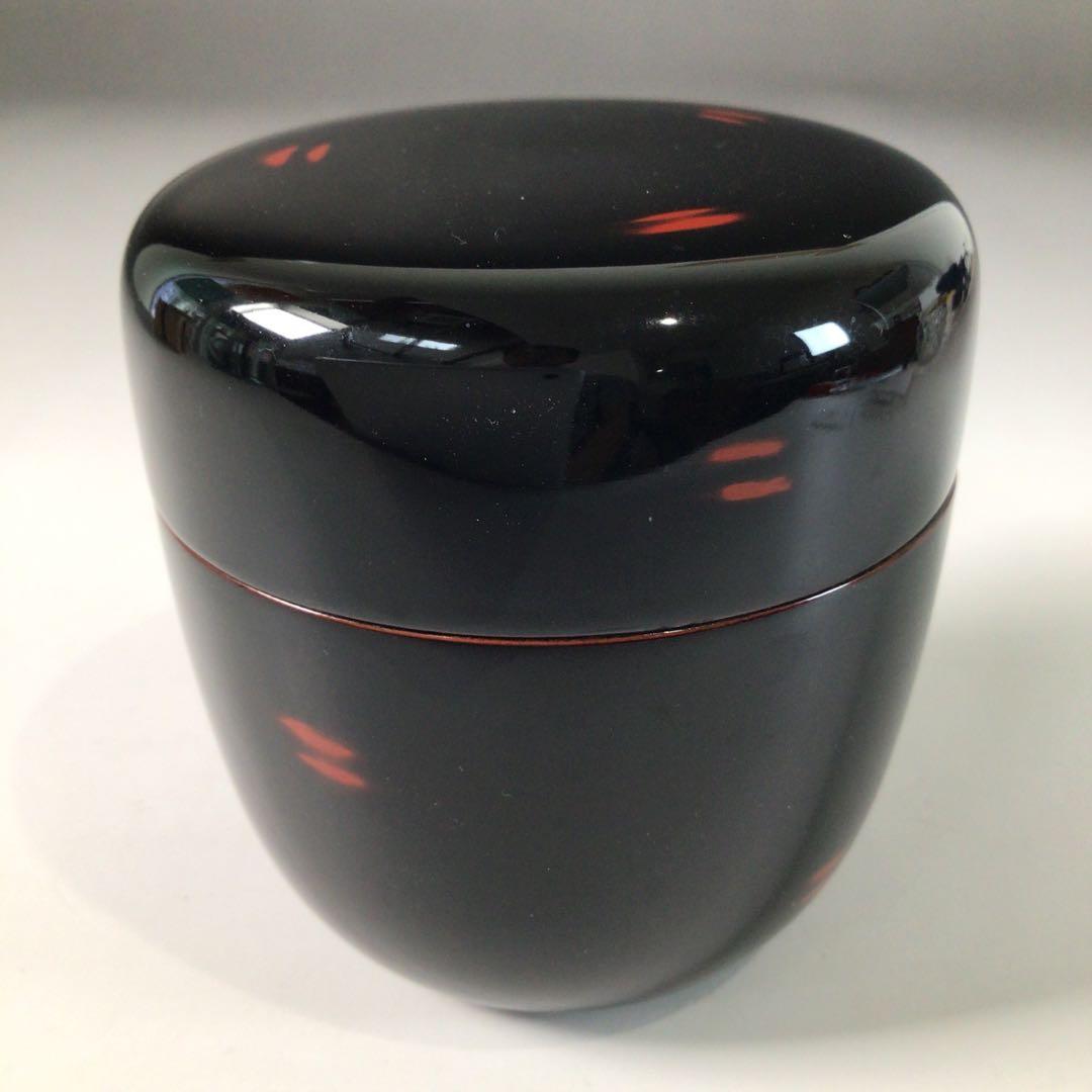 Ｓ９６　棗　『秀峰作』『黒漆塗』『中棗』　共箱　茶道具