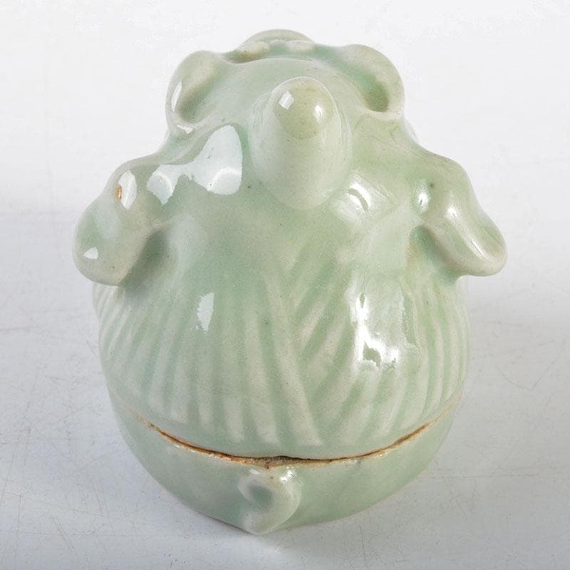 茶道具　青磁　獅子香合　時代箱付　V　R4534