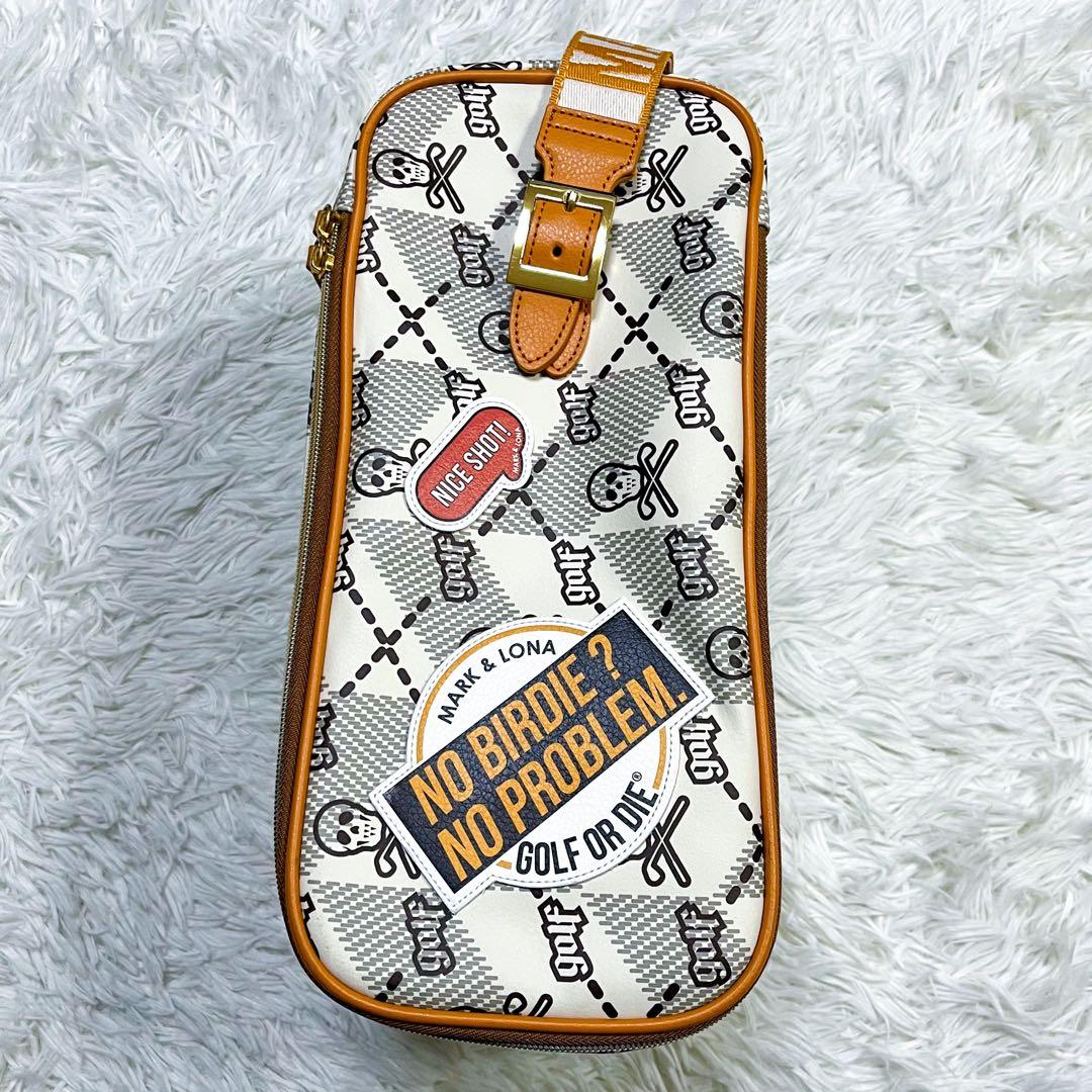 極美品 近年モデル マークアンドロナ シューズバッグ モノグラム 豪華ワッペン