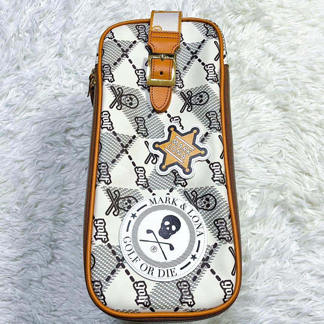 極美品 近年モデル マークアンドロナ シューズバッグ モノグラム 豪華ワッペン