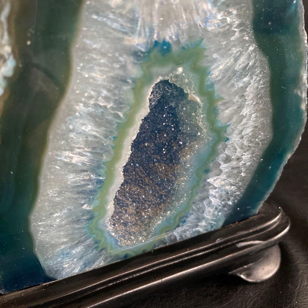 瑪瑙 断面 輪切り 原石 鑑賞石 飾り石 置物 メノウ　2点　まとめ売り