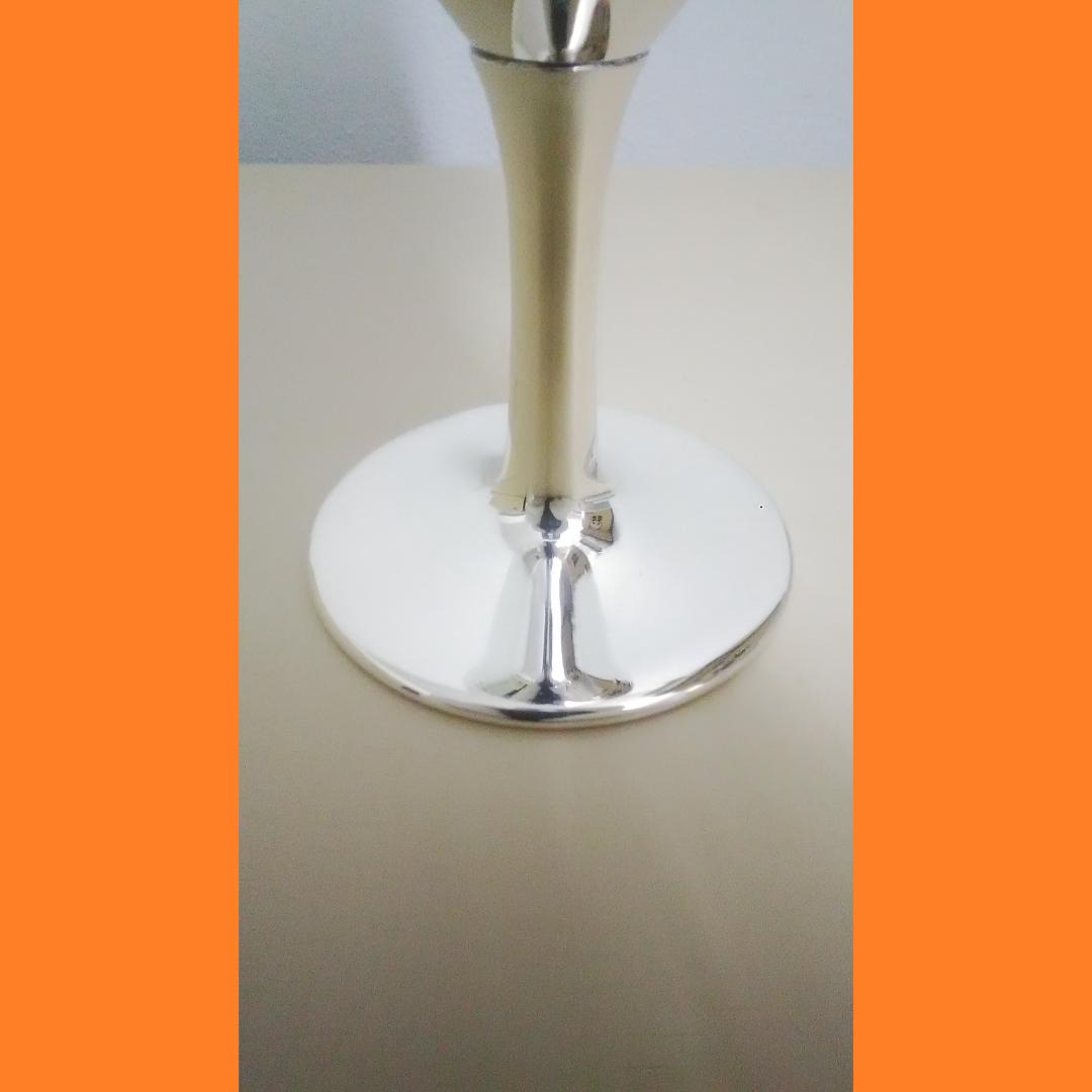 人間国宝 奥山峰石 純銀カップ 銀製 グラス ワイングラス シルバー ゴブレット