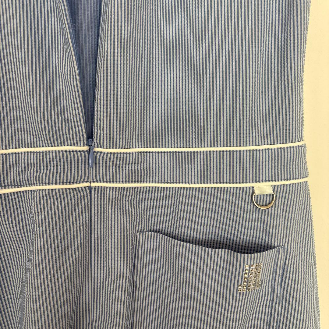 新品未使用ランバンスポール　サラサラ生地の ブルーワンピース 38サイズ