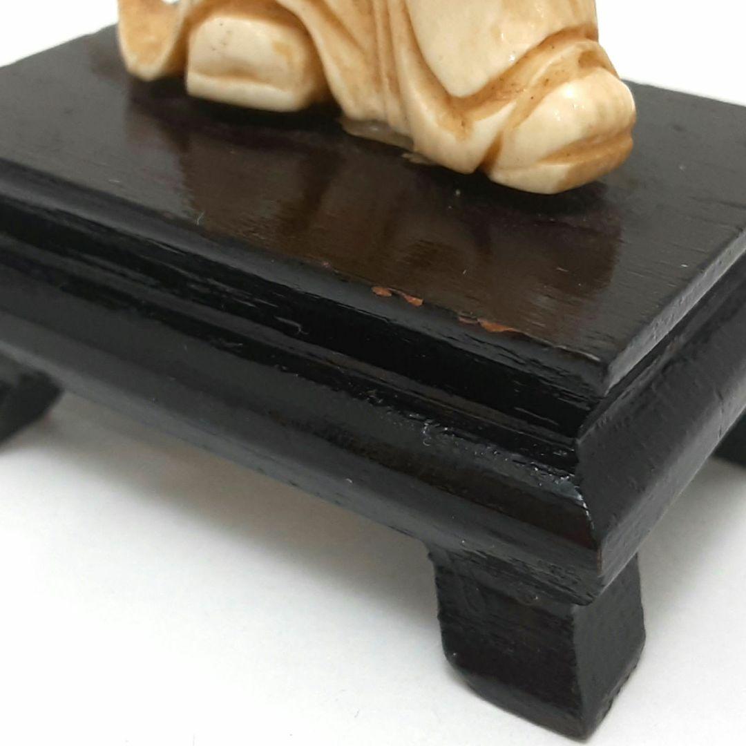 Y1701-7 細密彫刻 極上 置物 彩色 人物 2体セット 総重量113.9g