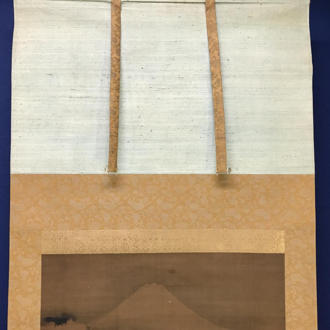 真作/狩野探信/富士図/山水/横物/布袋屋掛軸HB-100