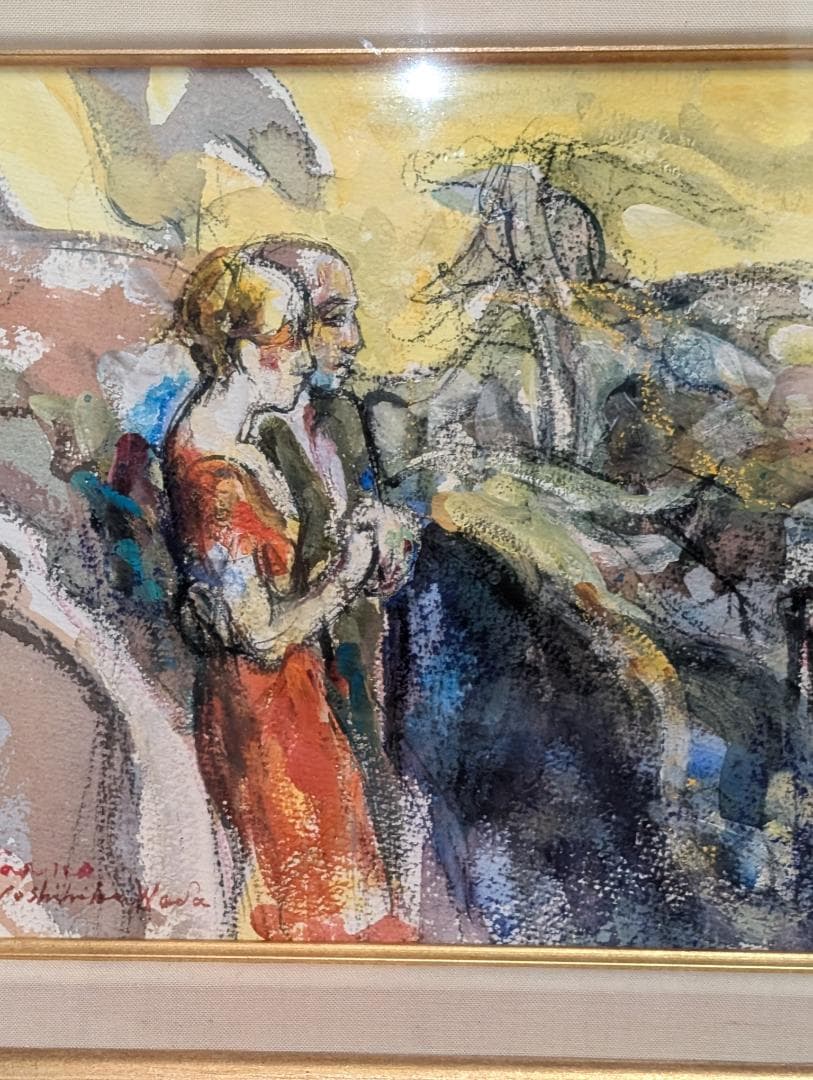 美術品　絵画　水彩　ガッシュ8号M型