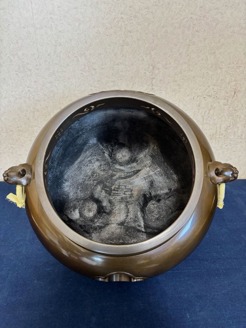 風炉 茶釜 電熱器 人間国宝高橋敬典造 金谷浄雲 唐銅鬼面 南鐐摘 敷板 茶道具