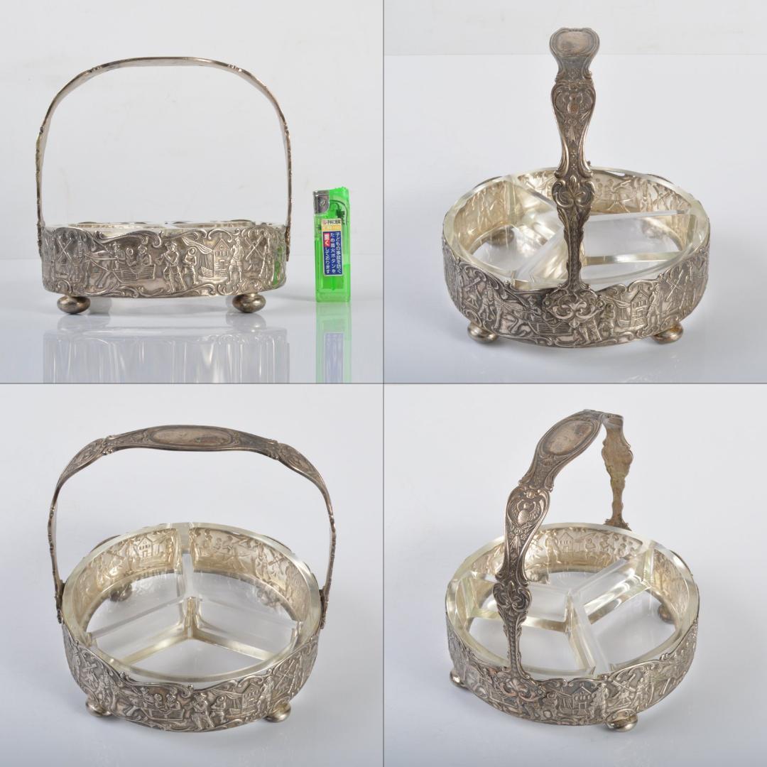 アンティーク　生駒製　銀着　小物入　N　4179