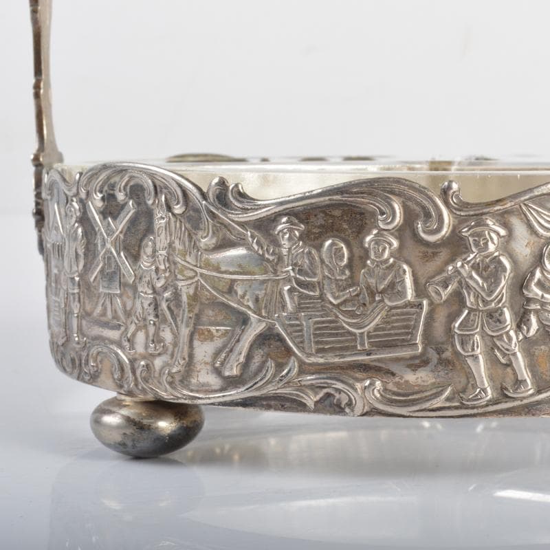 アンティーク　生駒製　銀着　小物入　N　4179