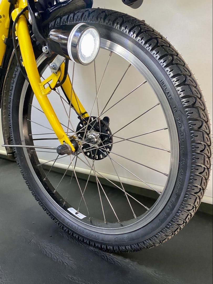 1年保証 送料無料　ブリヂストン　20インチ 子供乗せ　黄色　電動アシスト自転車