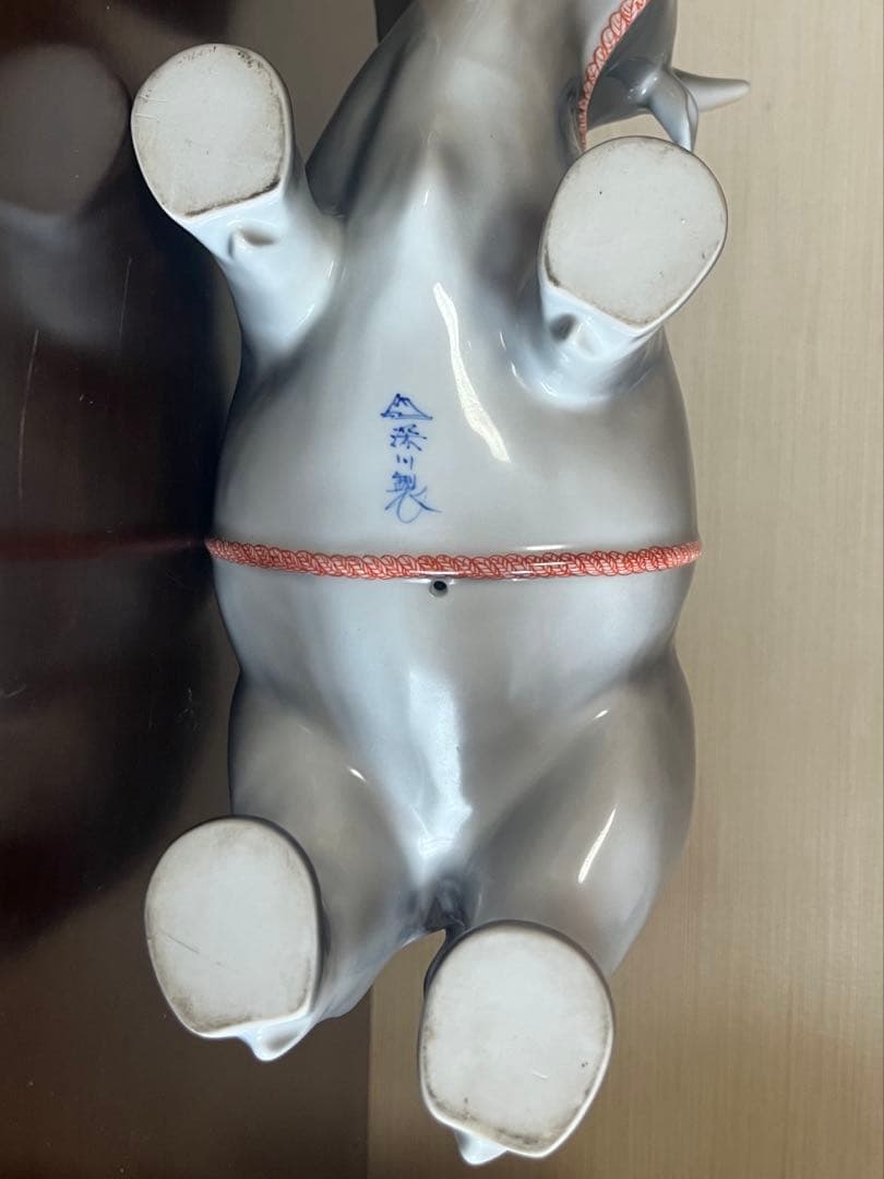 【深川製磁】希少 香炉 牛乗り笛吹き童子 ライトを入れても◎