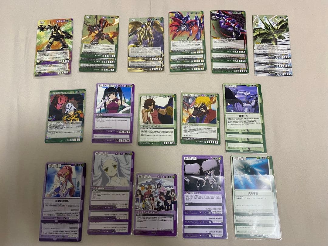 ガンダムウォー　緑紫　ダブルオー　デッキ　サイド　調整用カード　付き