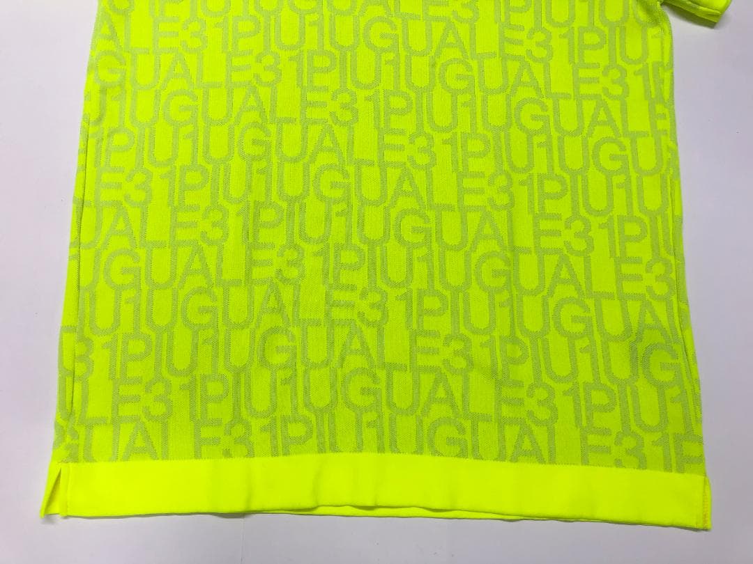 ○★新品未使用　1PIU1UGUALE3 ゴルフニットポロシャツ　V　イエロー系