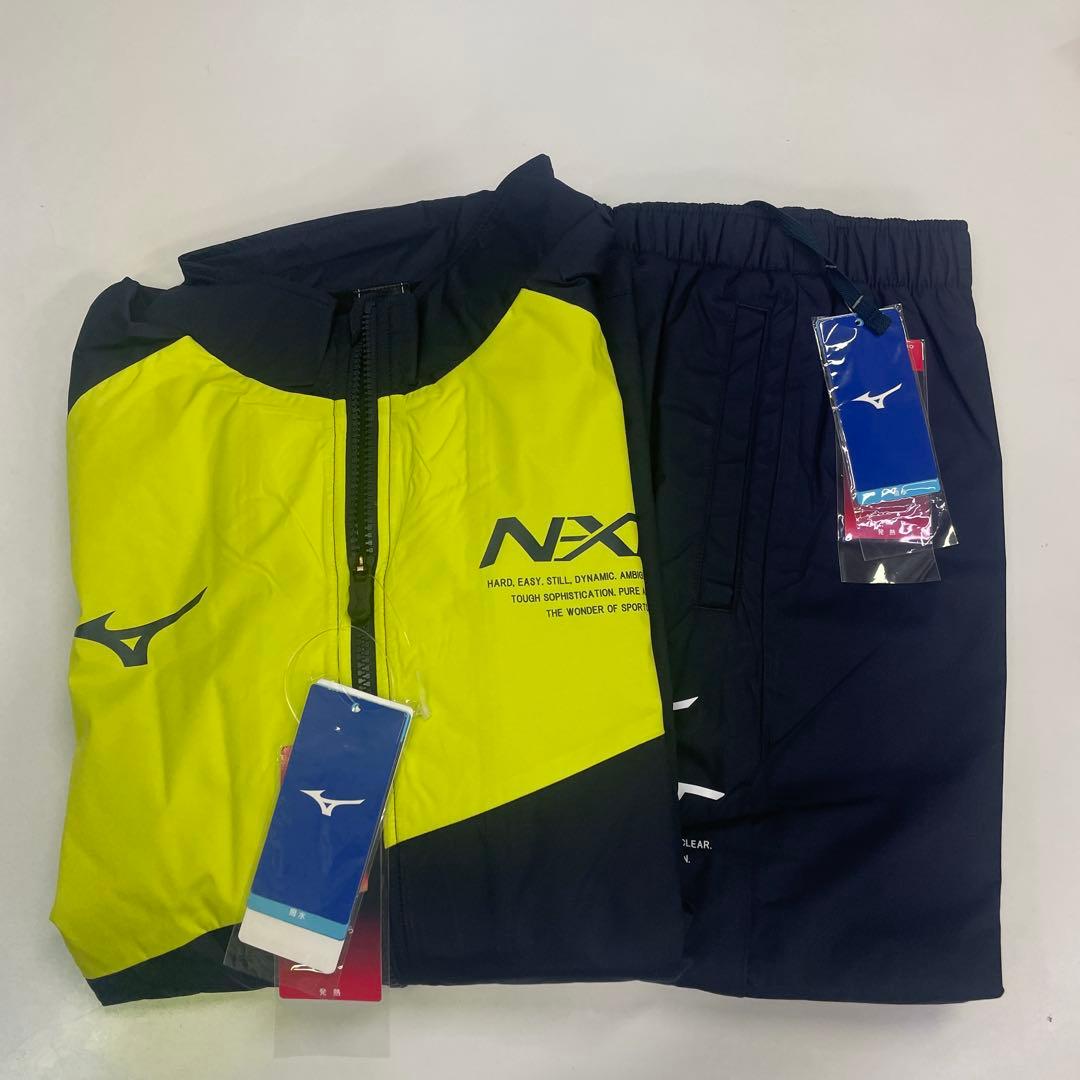 正規品 Mizuno NX ブレーカ－上下セット イエロー/ネイビー 2XL