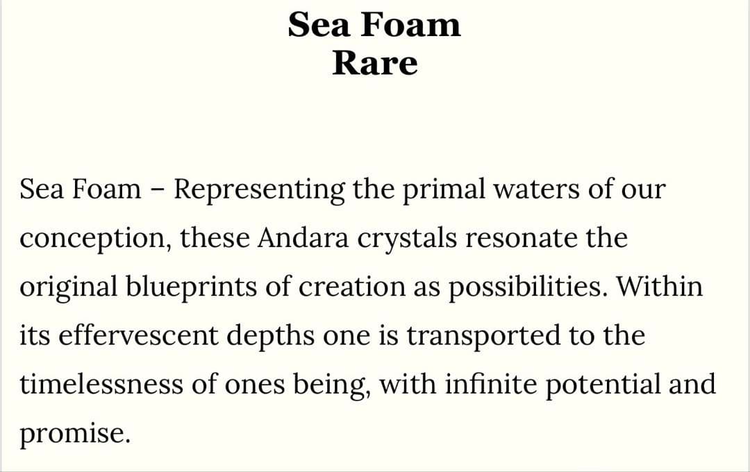 ラ*ー様 シエラネバダ産 アンダラクリスタル原石　シーフォーム　高次元