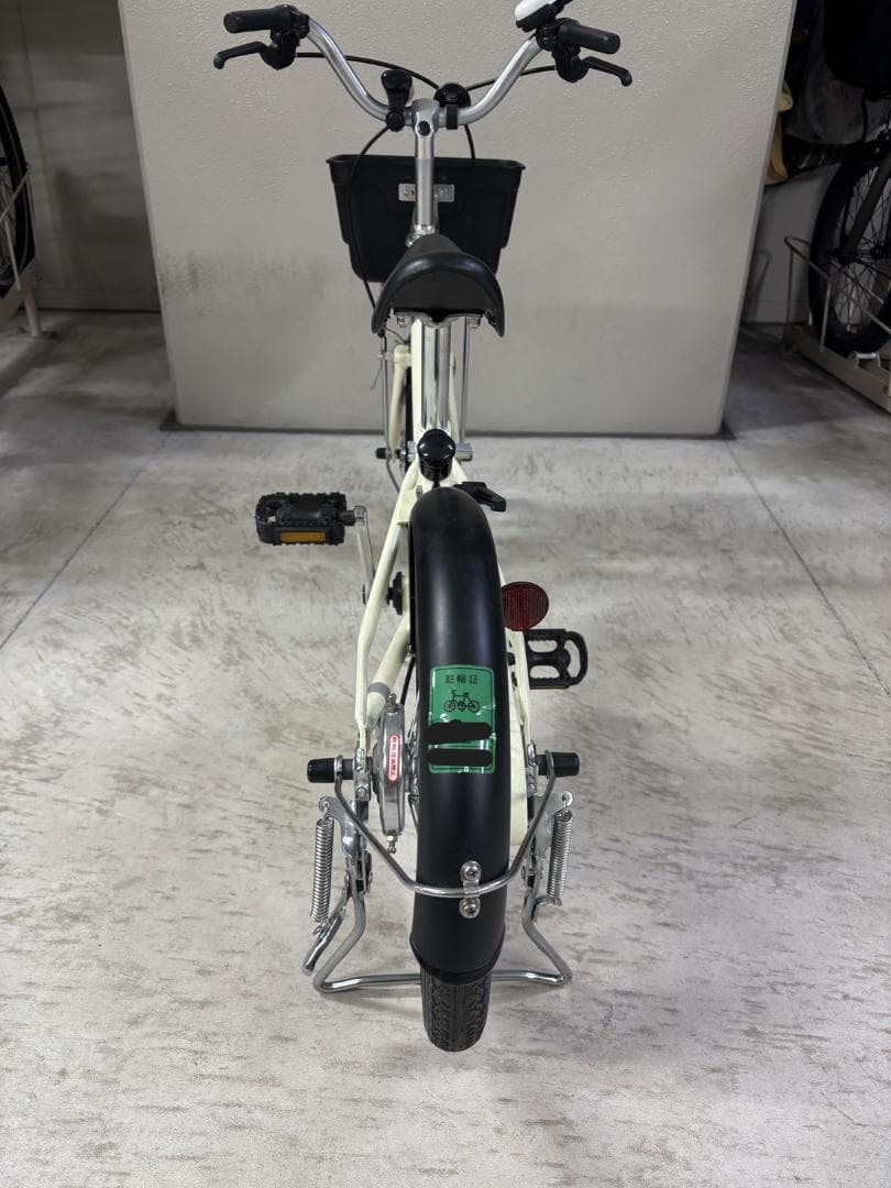 無印良品　16型幼児こども自転車　アイボリー　押し棒・補助輪付　江東区引取限定