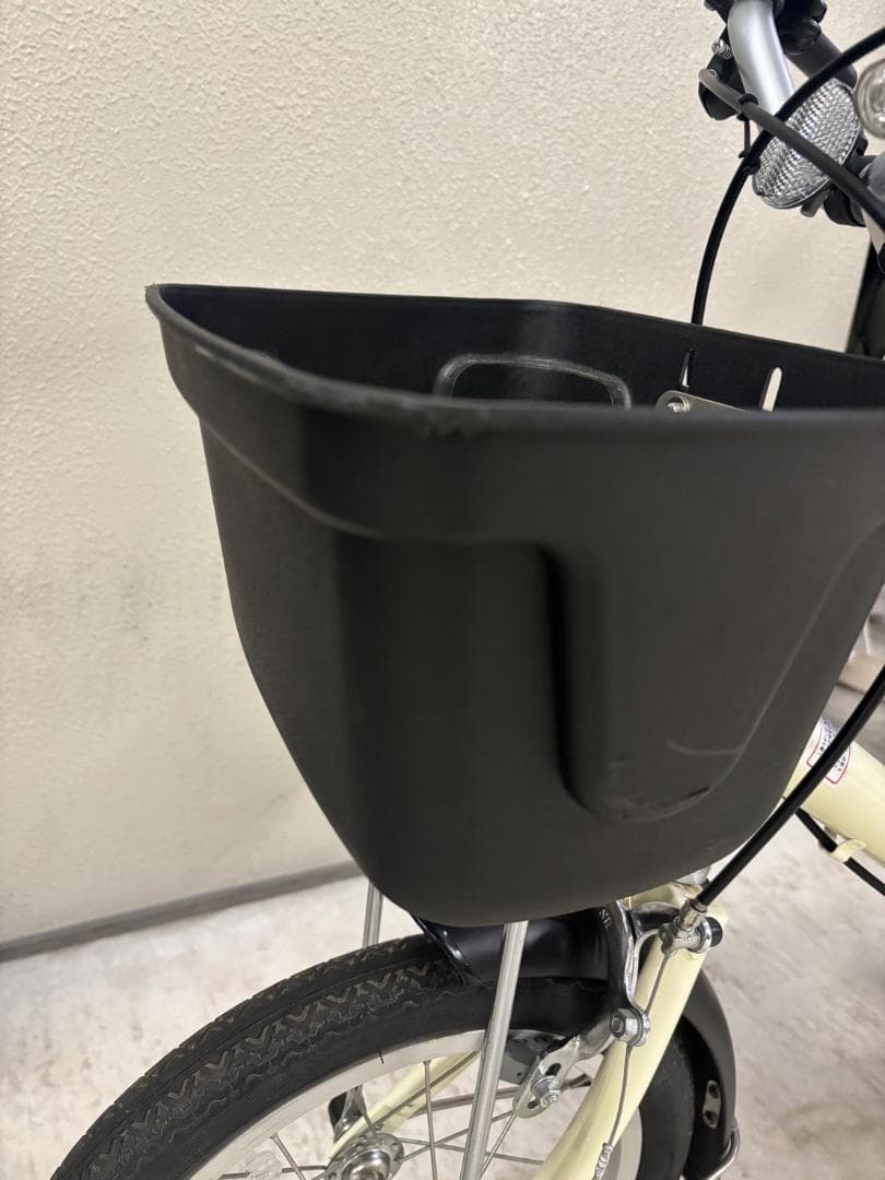 無印良品　16型幼児こども自転車　アイボリー　押し棒・補助輪付　江東区引取限定