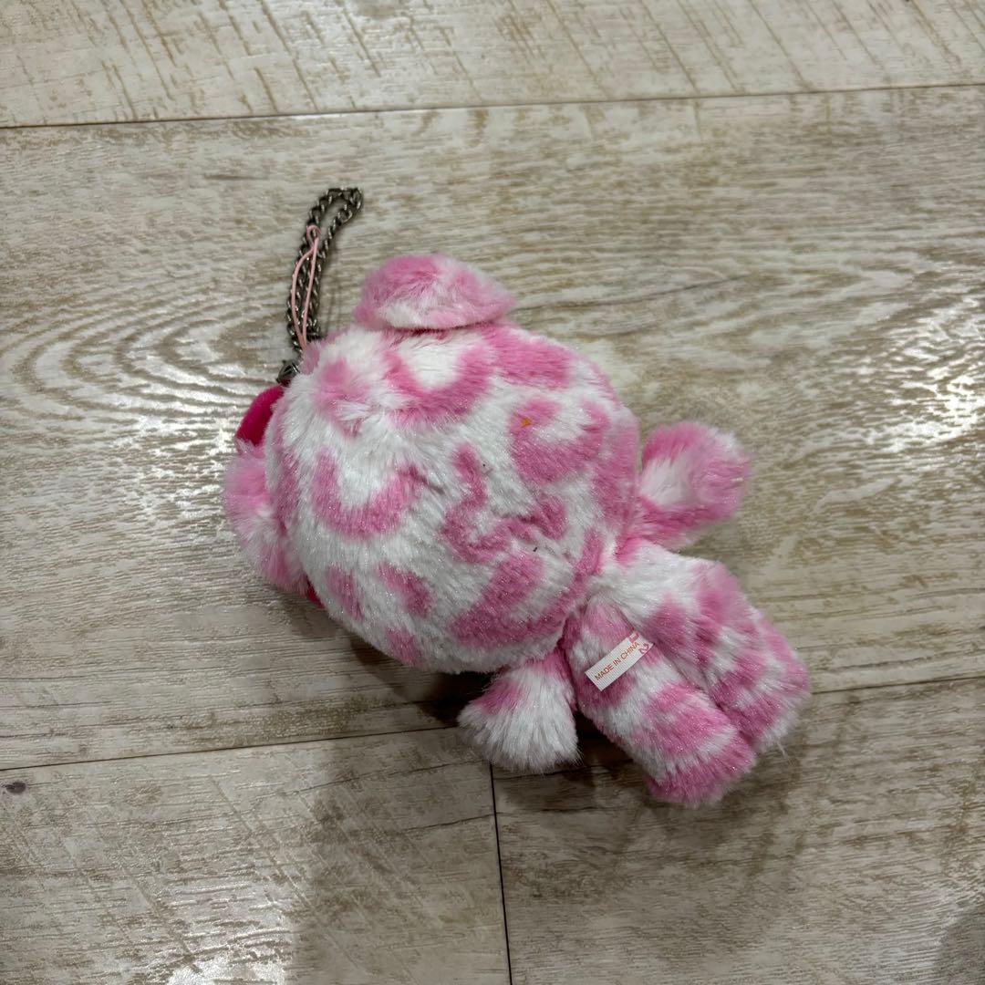 セキグチ モンチッチ ピンク　着ぐるみ　ヒョウ柄 ぬいぐるみ　キーホルダー