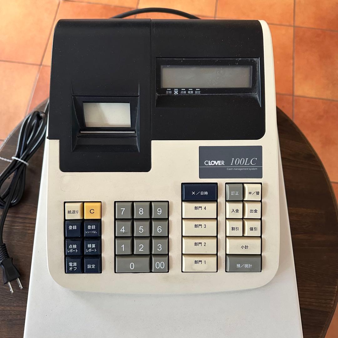 CLOVER 100LC レジスター 鍵・取説・スペア仕切り板付 動作確認済み