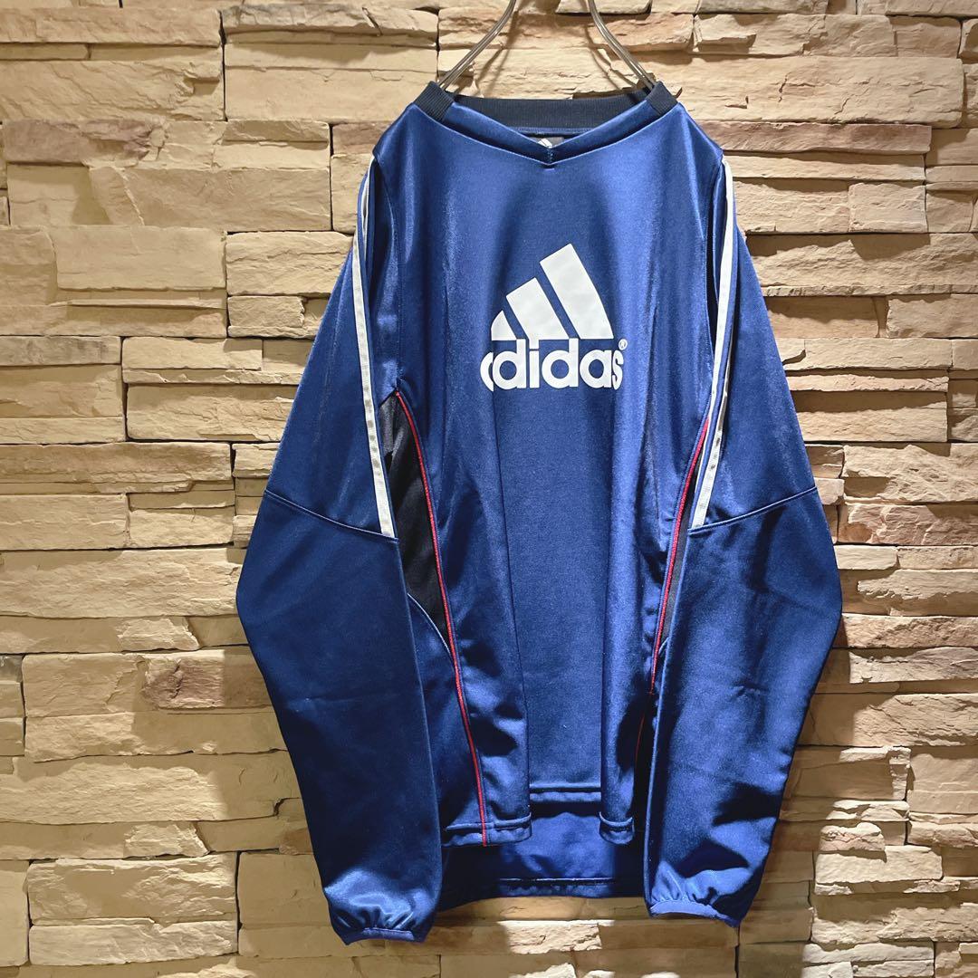 【美品】y2k/常田大希/adidas/長袖ゲームシャツ/デカロゴ/絶妙配色/L