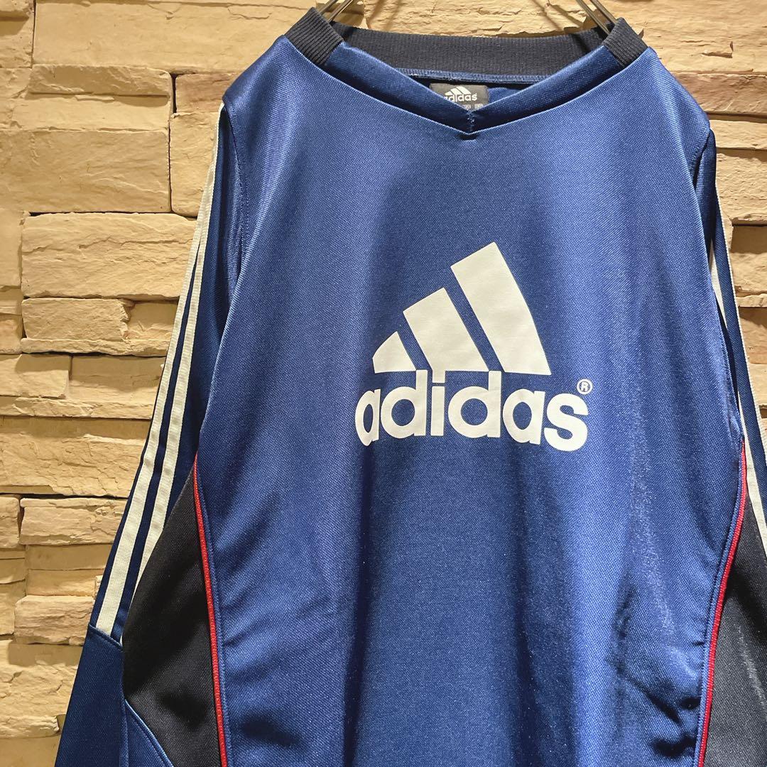 【美品】y2k/常田大希/adidas/長袖ゲームシャツ/デカロゴ/絶妙配色/L