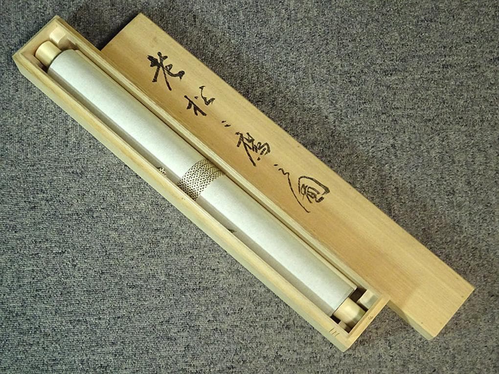 【真作】掛軸 丸尾玉琳『老松に鷹之図』紙本 共箱付 掛け軸 a100816