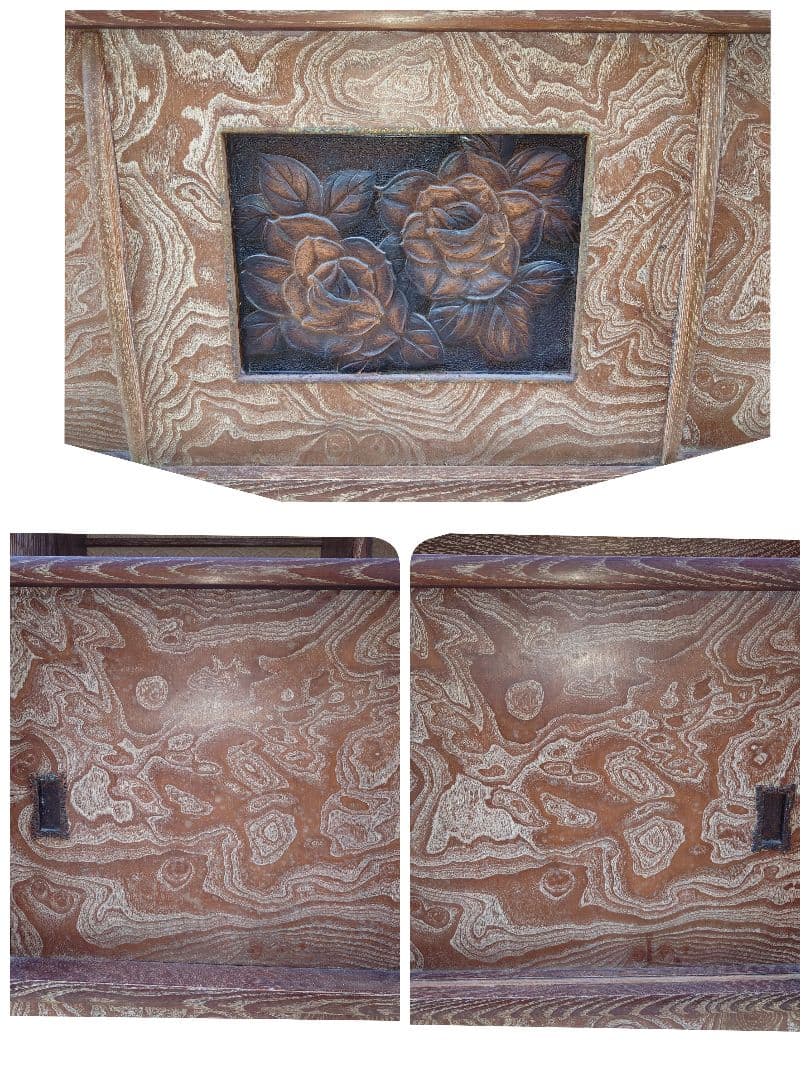 木製 飾り棚 ガラス戸 引出し キャビネット 昭和レトロ アンティーク 茶棚 箱