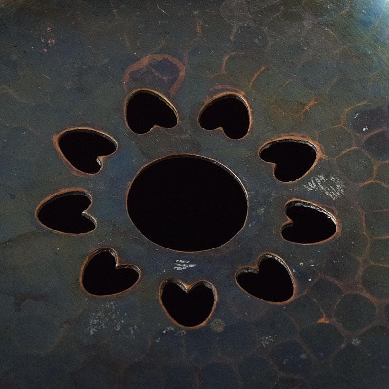 茶道具　鎚起銅器　玉川堂造　筒形蓋付建水　共箱　C　7583