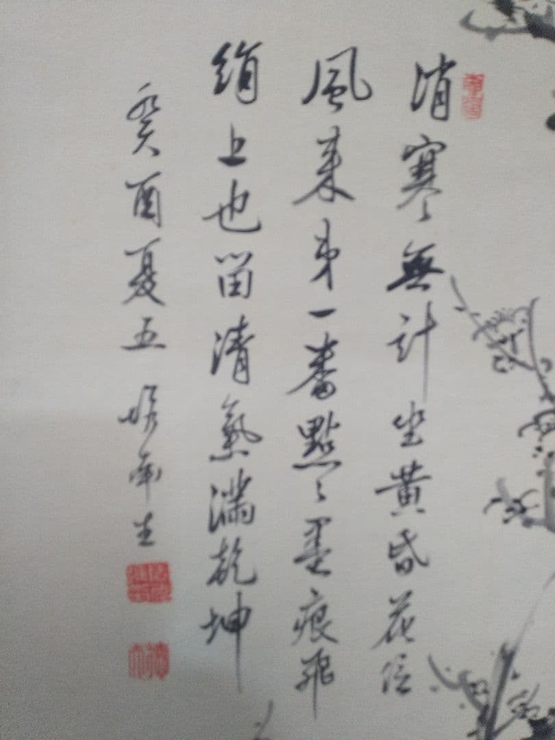 掛け軸シリーズNO1 市川 塔南 篆書画讃 梅花図 掛け軸 美品