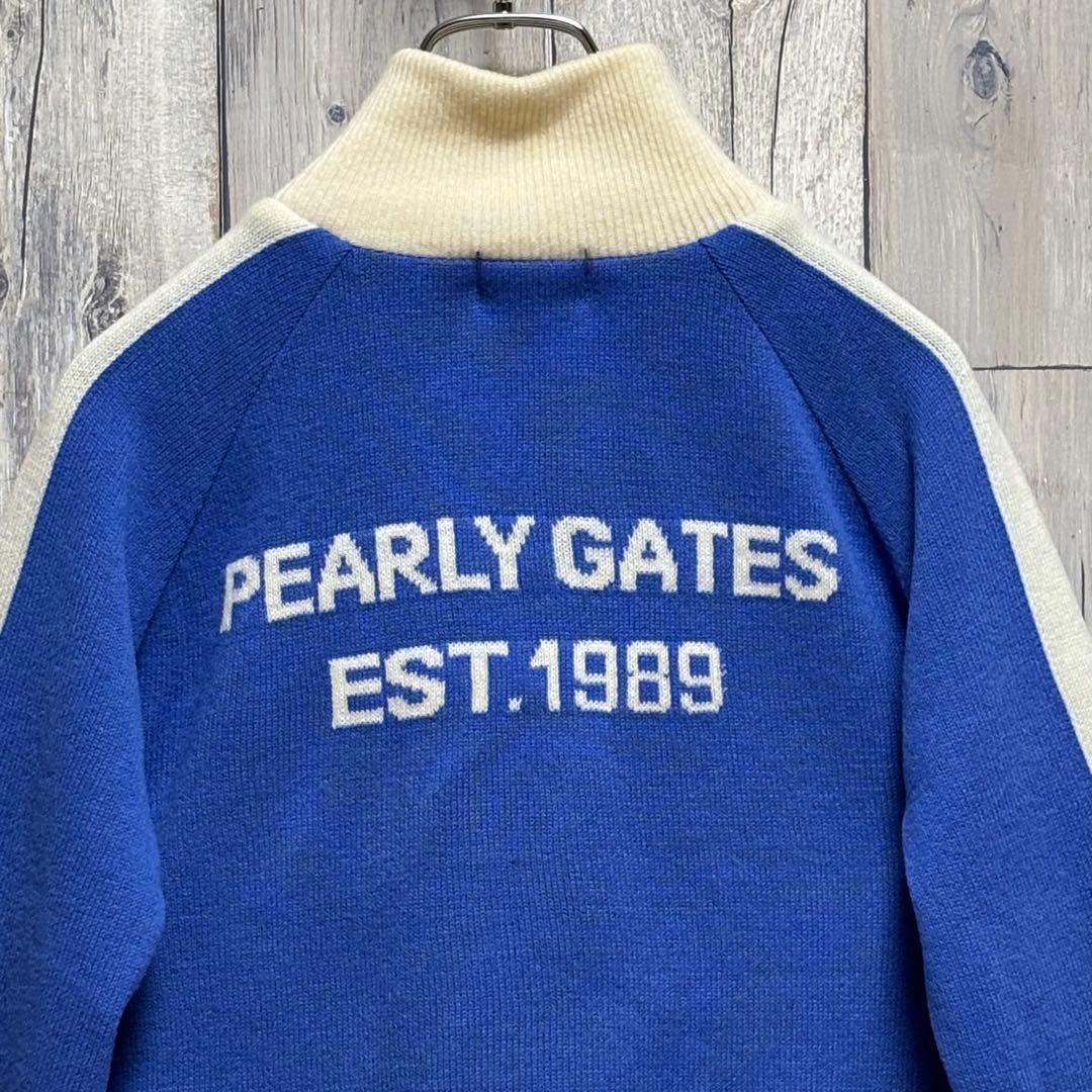 パーリーゲイツ　ニット　ジャケット ジップアップ　裏地あり　ウール混　1