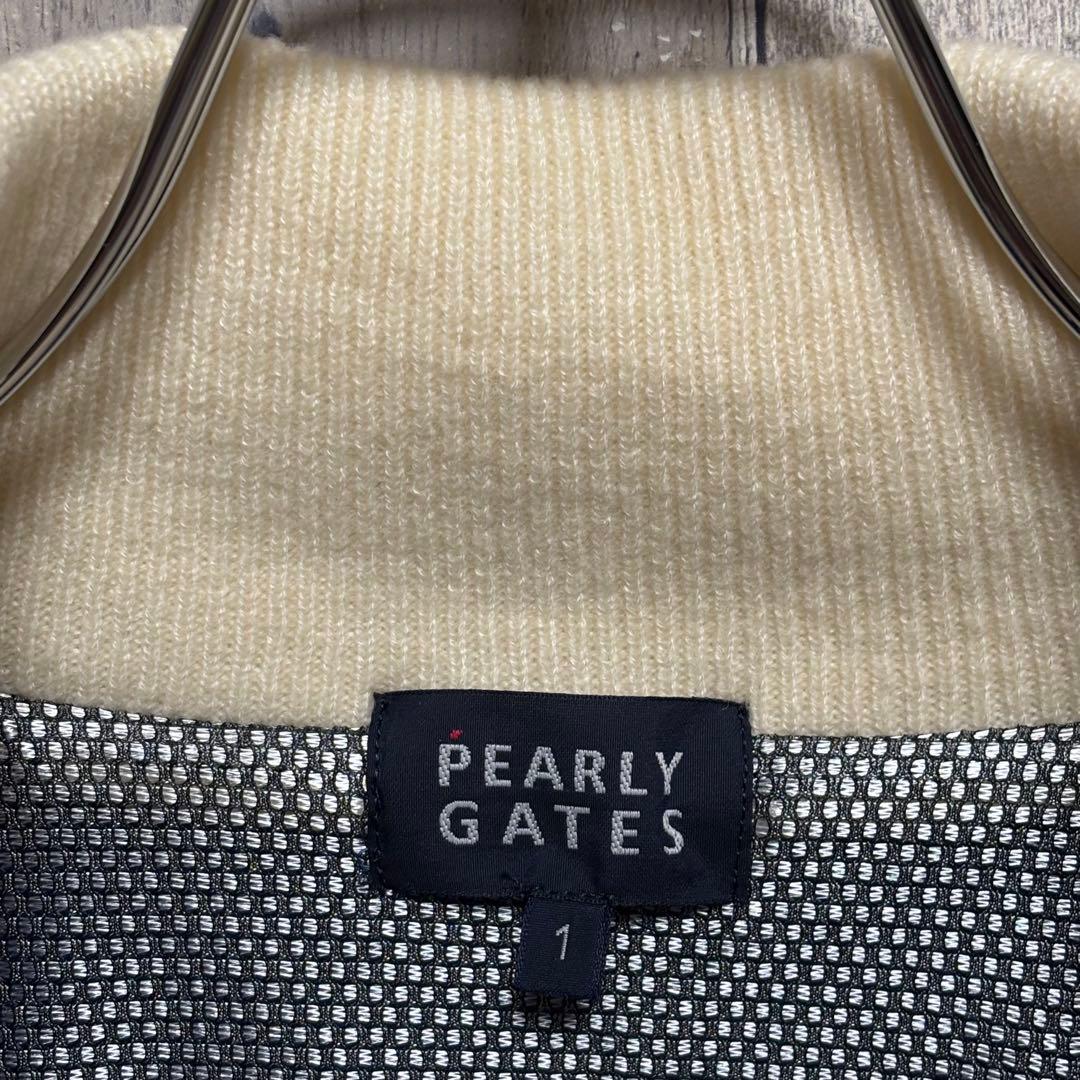 パーリーゲイツ　ニット　ジャケット ジップアップ　裏地あり　ウール混　1