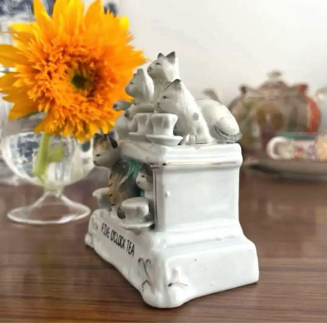 英国アンティーク1885年 ♤ 5匹の猫と5時のお茶 ♤ フェアリング