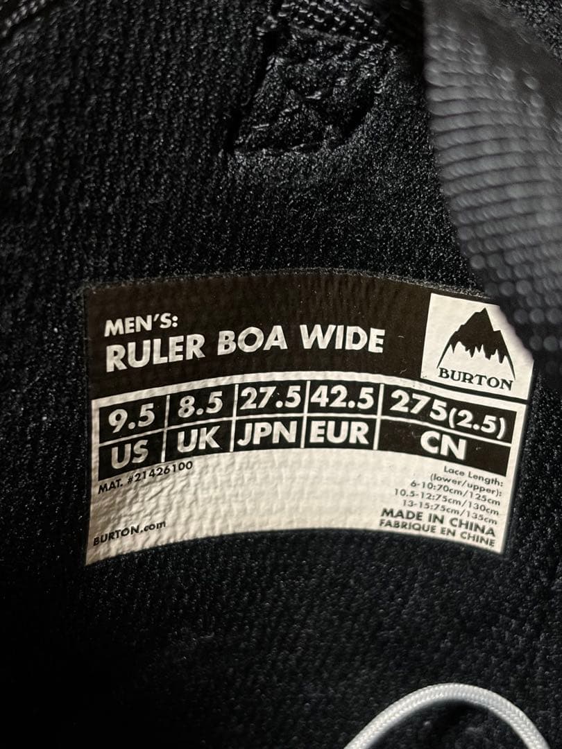 BURTON バートン ルーラー ボア ワイド RULER BOA WIDE