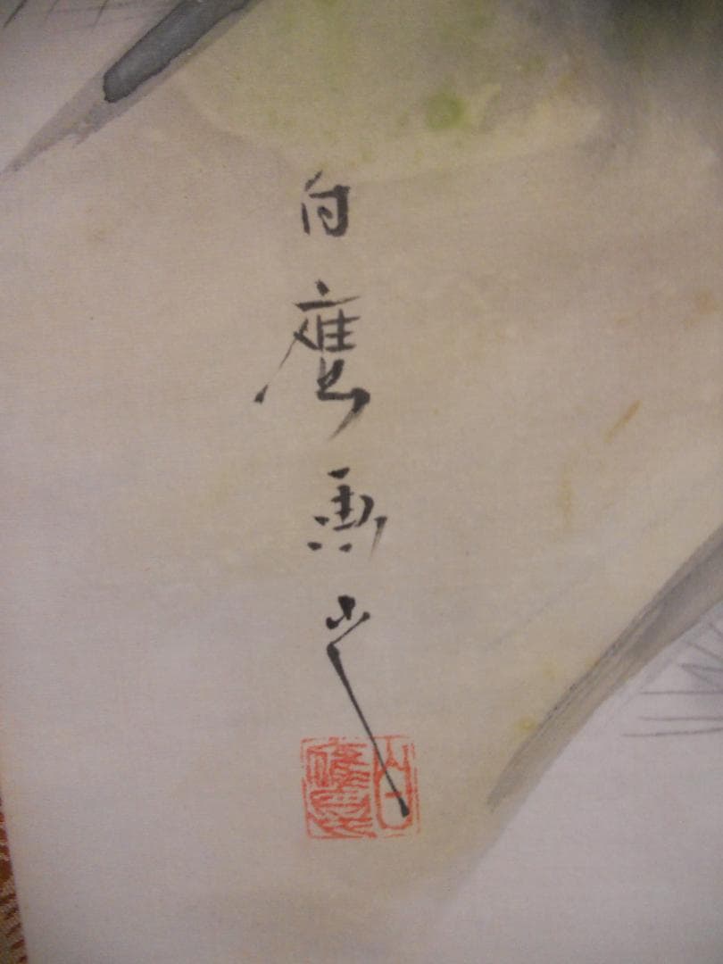 掛け軸 藤岡白鷹 松鷹の図 絹本 希少 軸装 茶道具 掛軸 美品 です。