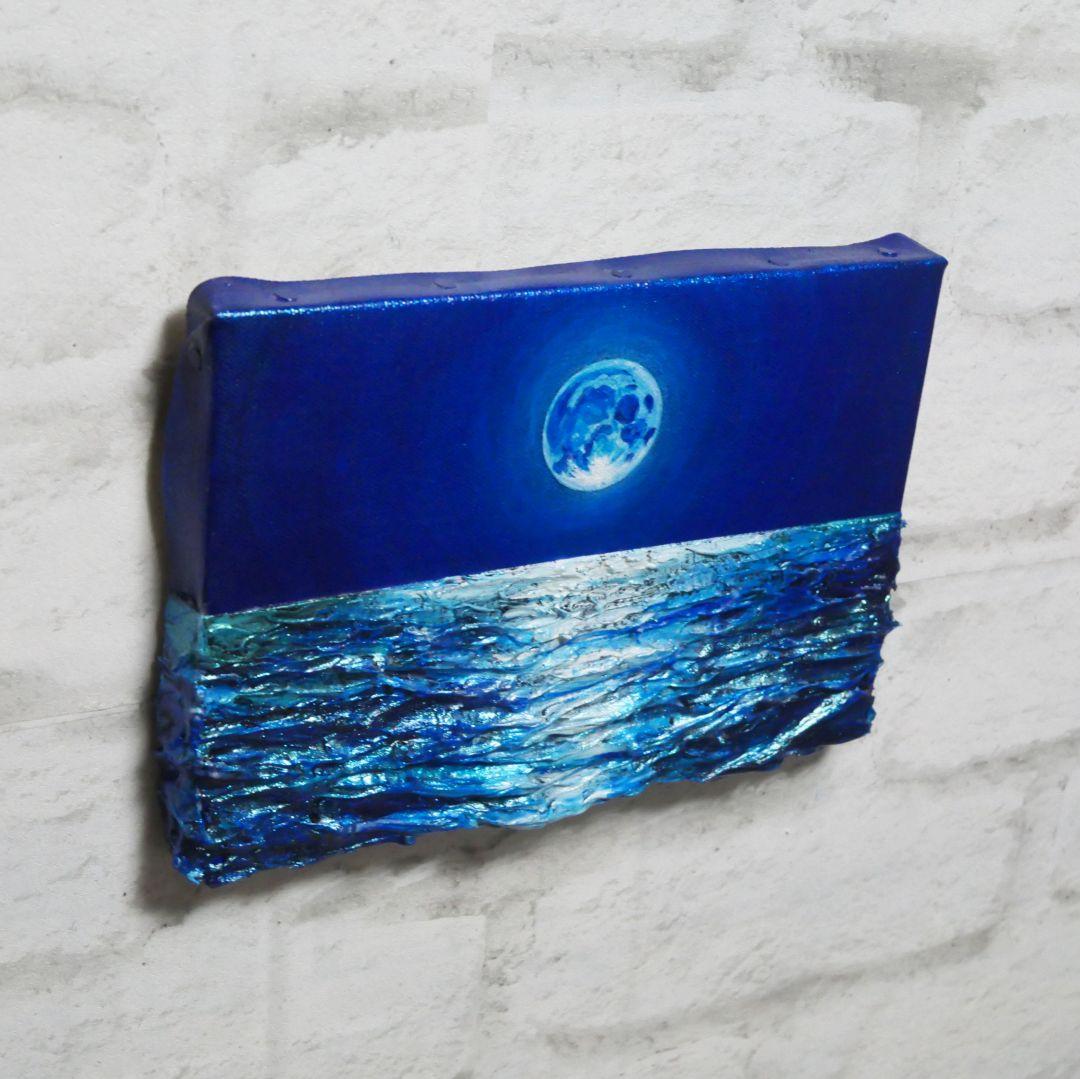 油絵 油彩 油彩画 絵 絵画 SM号【青い満月】