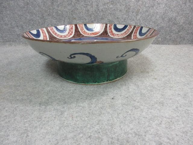 九谷焼 高杯 [B24219] 角福 色絵 古九谷風 花鳥風月