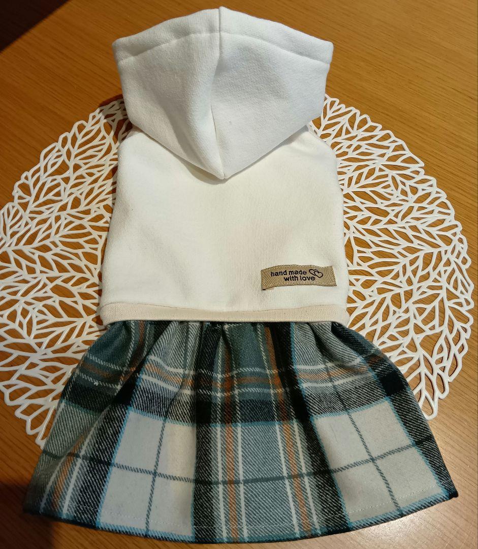 犬服　ハンドメイド　チェックワンピース