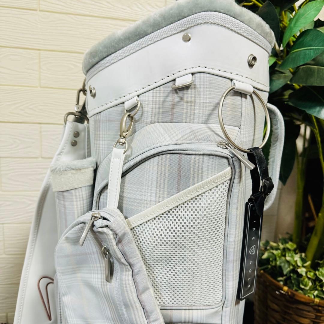 NIKE キャディバッグ　10分割　レディース　チェック　ナイキ　ゴルフ