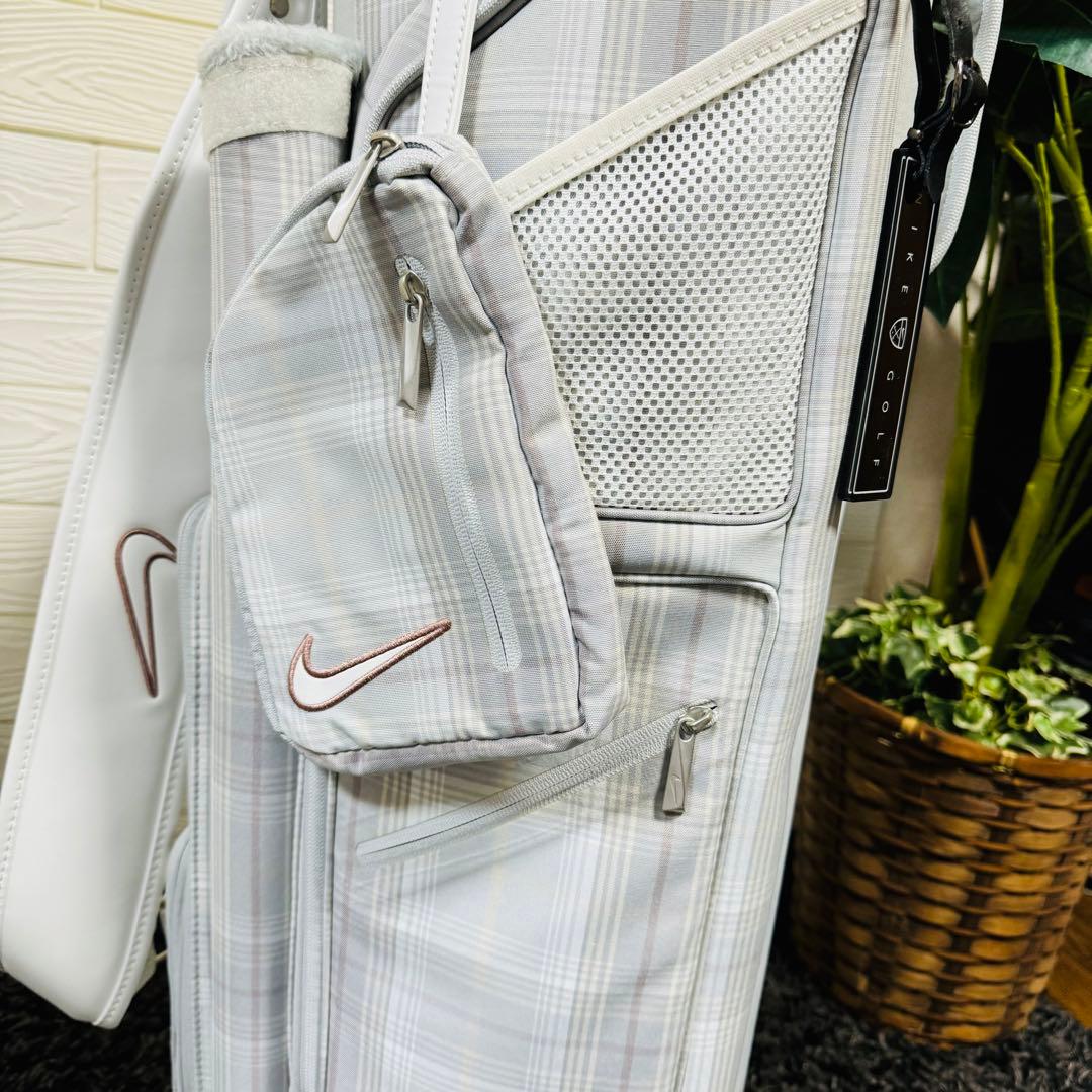 NIKE キャディバッグ　10分割　レディース　チェック　ナイキ　ゴルフ