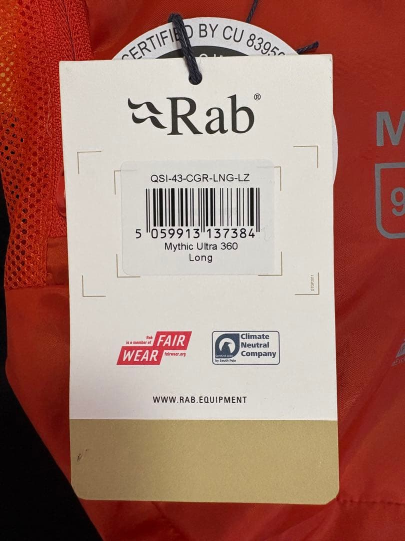 Mythic Ultra 360 long ミシックウルトラ Rab ラブ