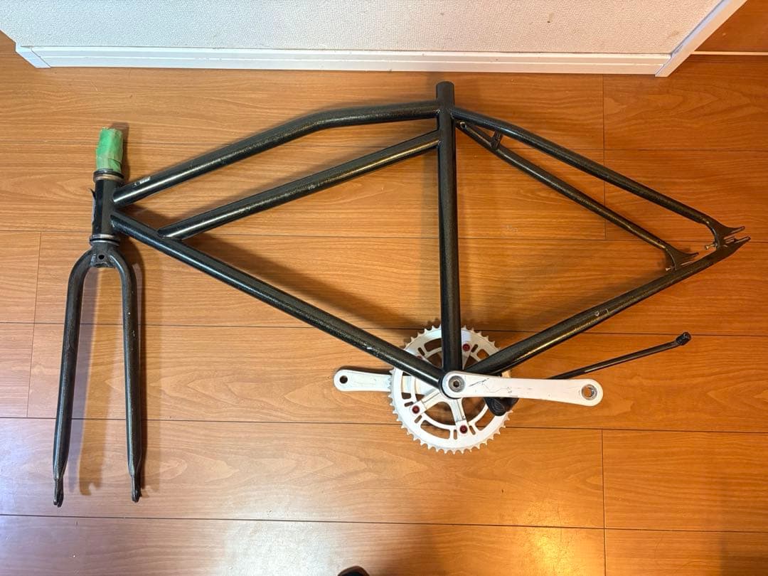 自転車フレーム＋フォーク＋クランクセット（現状／レストアベース）