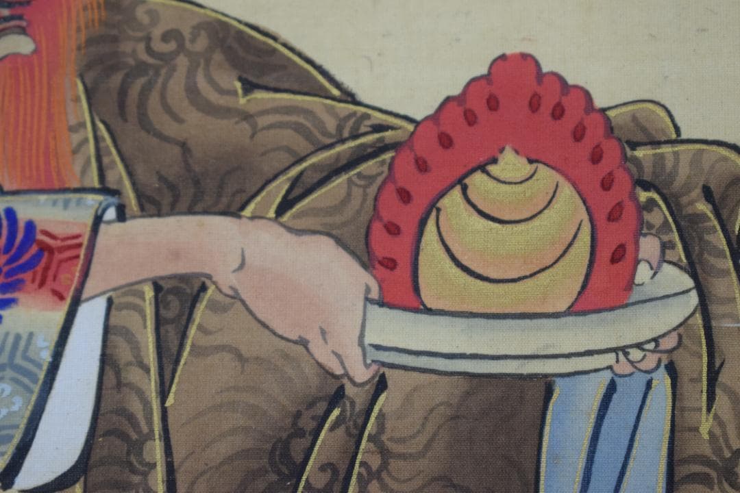 作者不詳/能舞図/画賛/掛軸☆宝船☆Z-314