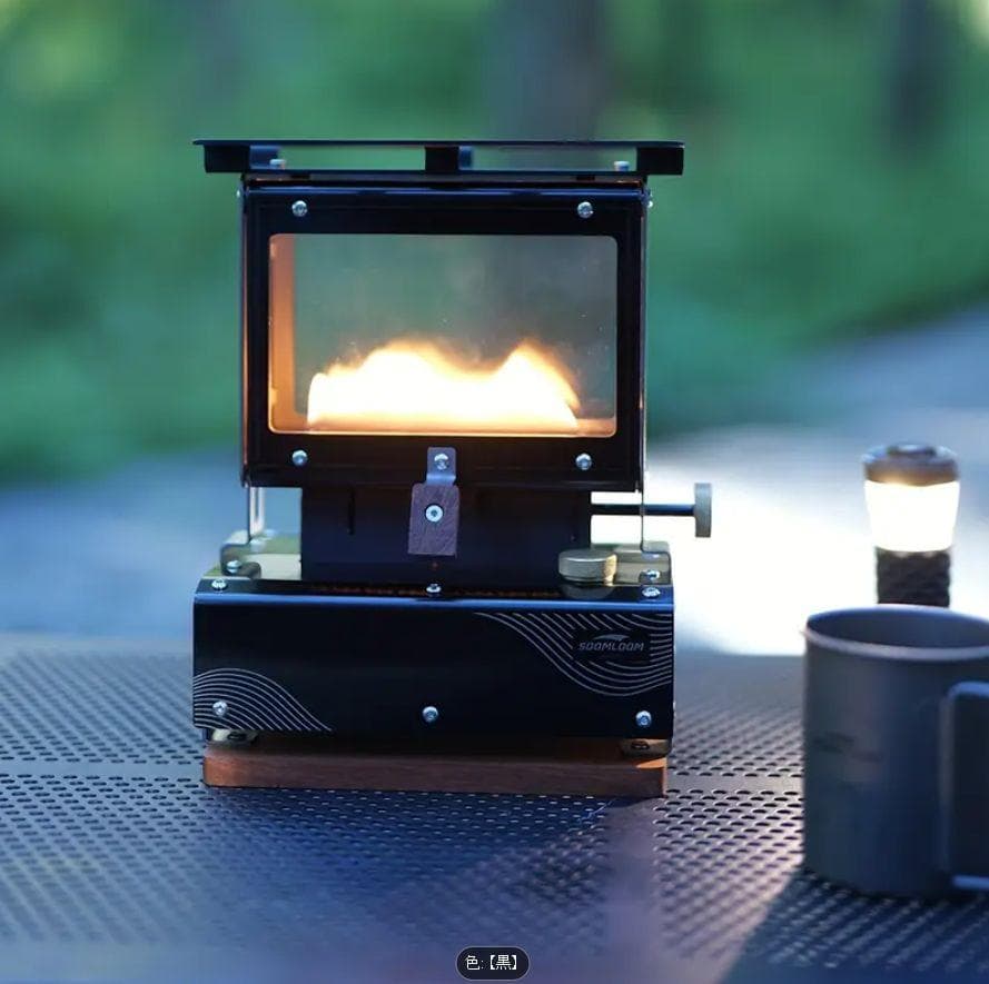 0204 新発売 軽量チタン調 アイロンストーブ 炎鑑賞 キャンプ 灯油 小型