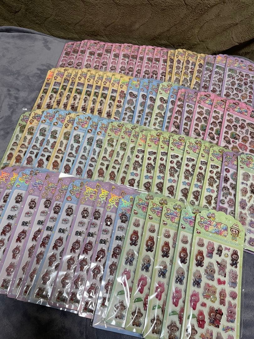 ラブブ　立体　3D ぷくぷく　ステッカー　シール　まとめ売り