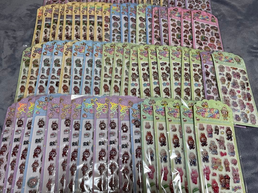 ラブブ　立体　3D ぷくぷく　ステッカー　シール　まとめ売り